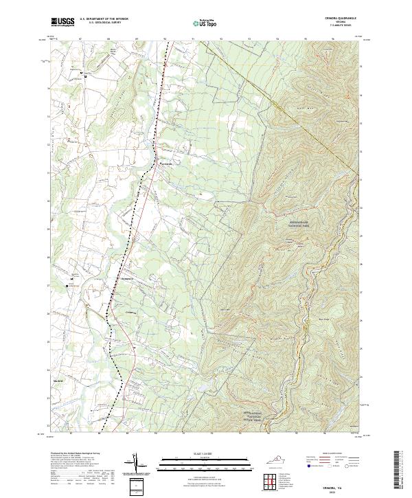 Crimora, VA — USGS 7.5-minute topo (2022)