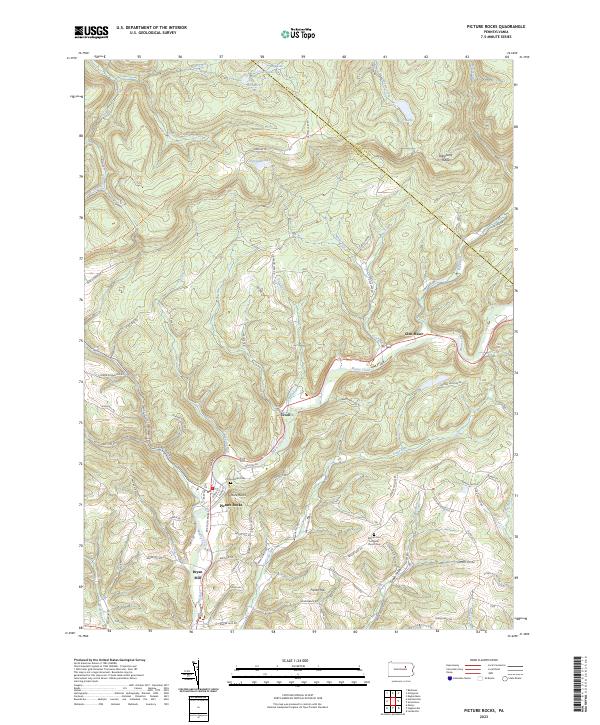 Picture Rocks, PA — USGS 7.5-minute topo (2023)