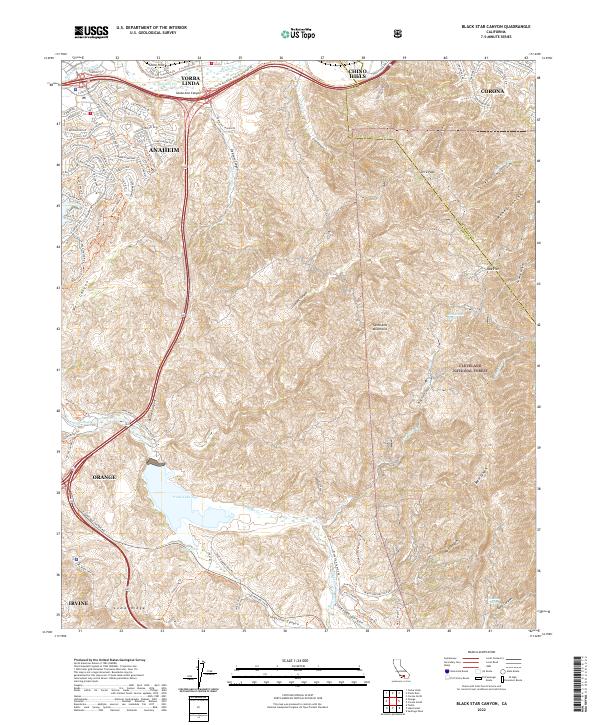 Black Star Canyon, CA — USGS 7.5-minute topo (2022)
