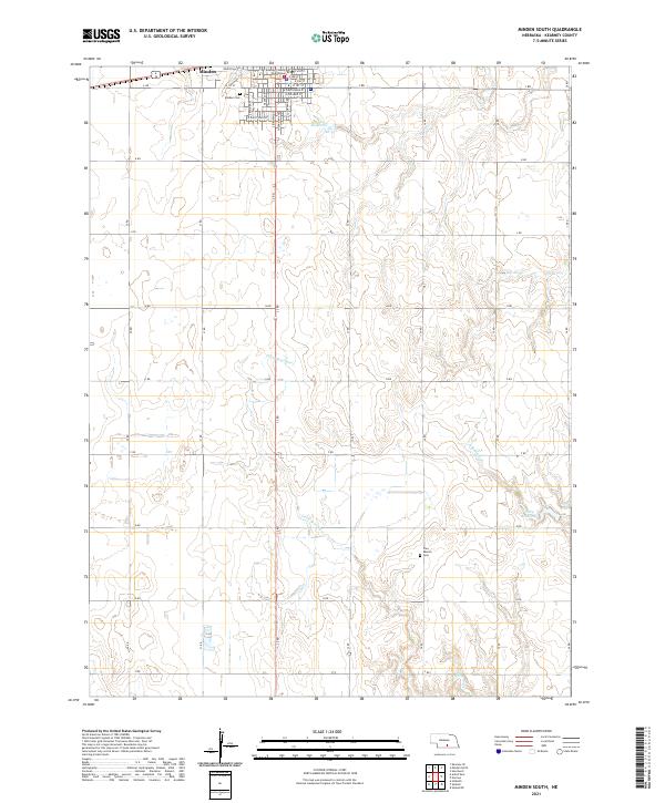 Minden South, NE — USGS 7.5-minute topo (2021)