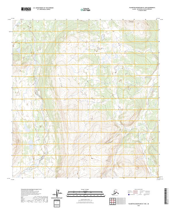 Talkeetna Mountains B-1 NW, AK — USGS 7.5-minute topo (2023)