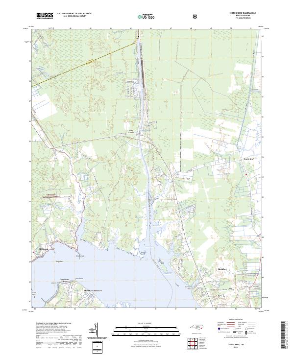 Core Creek, NC — USGS 7.5-minute topo (2022)
