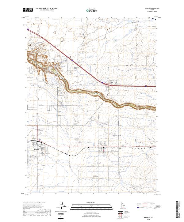Kimberly, ID — USGS 7.5-minute topo (2024)