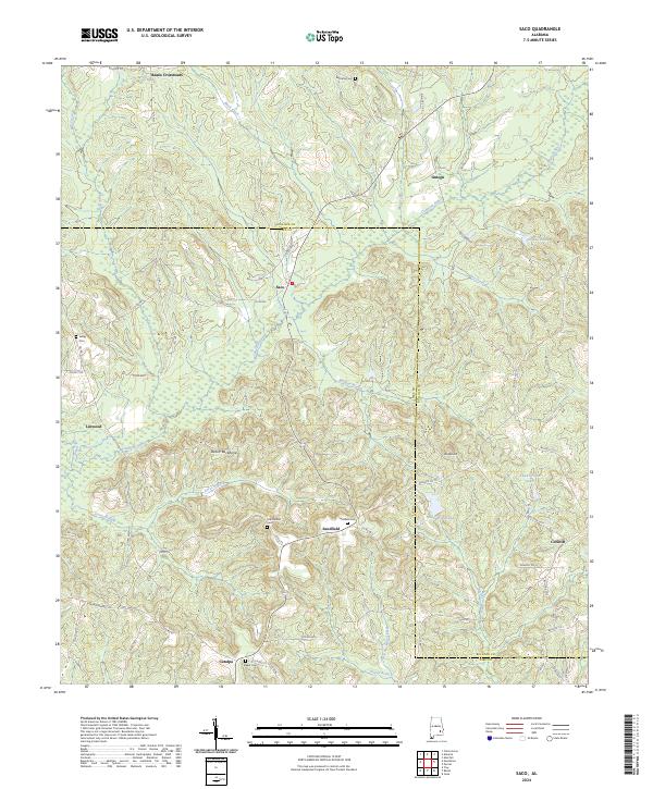 Saco, AL — USGS 7.5-minute topo (2024)
