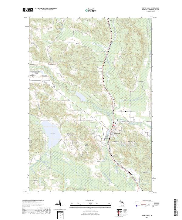 Boyne Falls, MI — USGS 7.5-minute topo (2023)