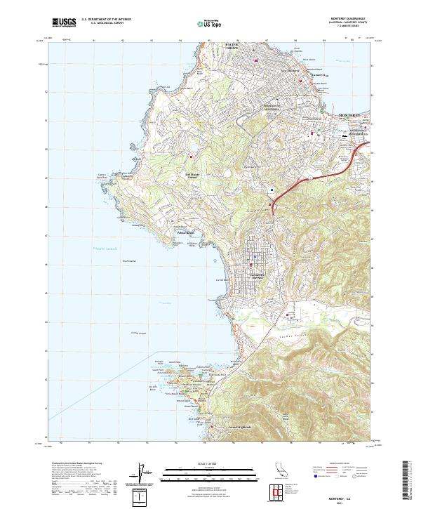 Monterey, CA — USGS 7.5-minute topo (2021)