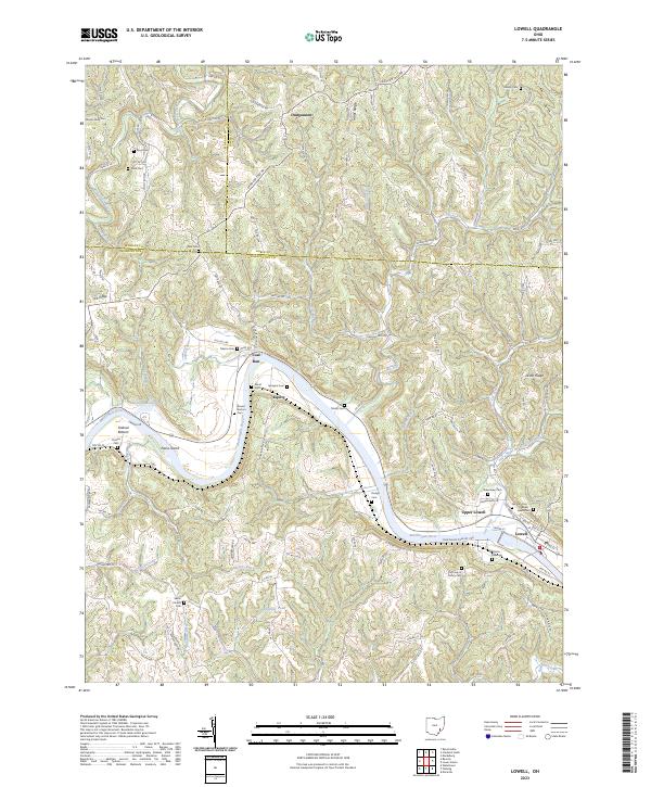 Lowell, OH — USGS 7.5-minute topo (2023)