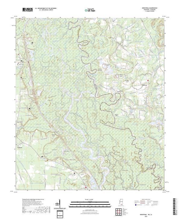 Industrial, MS-LA — USGS 7.5-minute topo (2024)