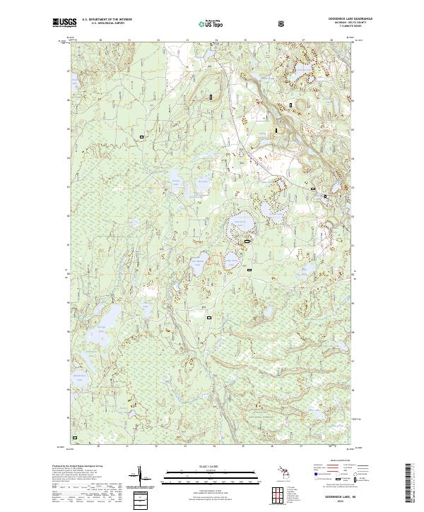 Gooseneck Lake, MI — USGS 7.5-minute topo (2023)