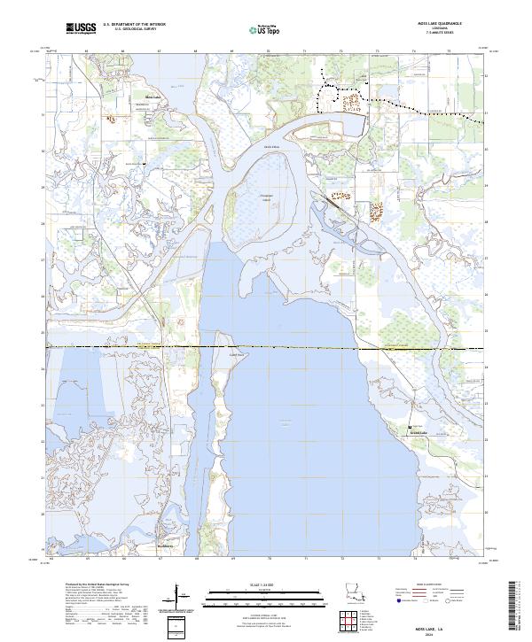 Moss Lake, LA — USGS 7.5-minute topo (2024)