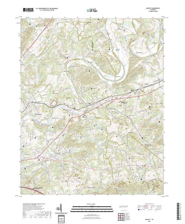Mascot, TN — USGS 7.5-minute topo (2022)