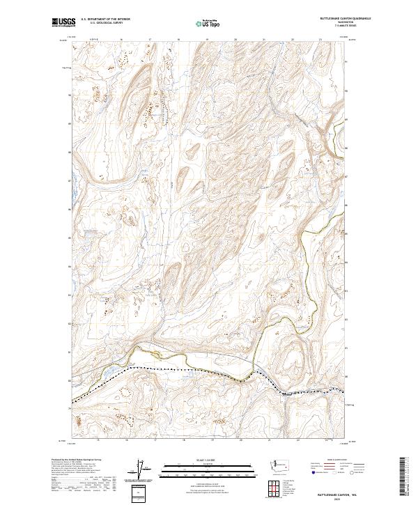 Rattlesnake Canyon, WA — USGS 7.5-minute topo (2023)
