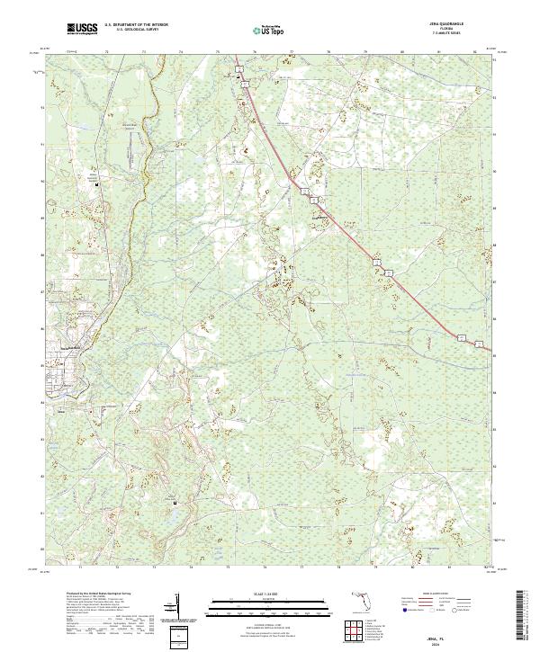 Jena, FL — USGS 7.5-minute topo (2024)
