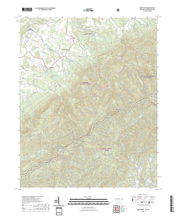 Greystone, TN-NC — USGS 7.5-minute topo (2022)