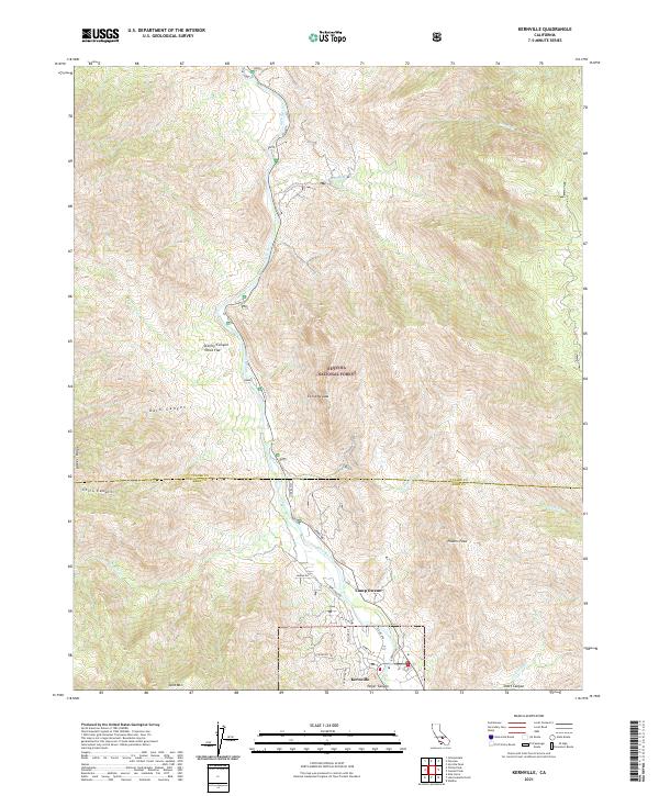 Kernville, CA — USGS 7.5-minute topo (2021)