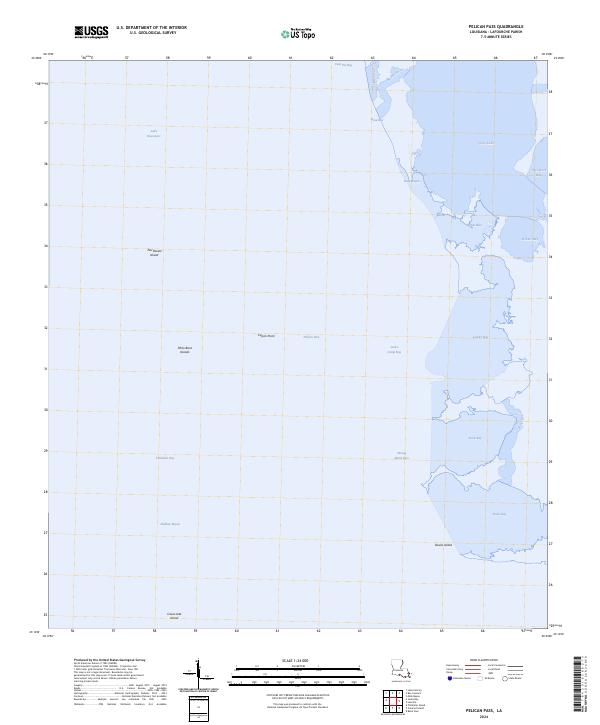 Pelican Pass, LA — USGS 7.5-minute topo (2024)