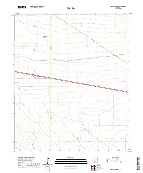 Courthouse Well, AZ — USGS 7.5-minute topo (2021)