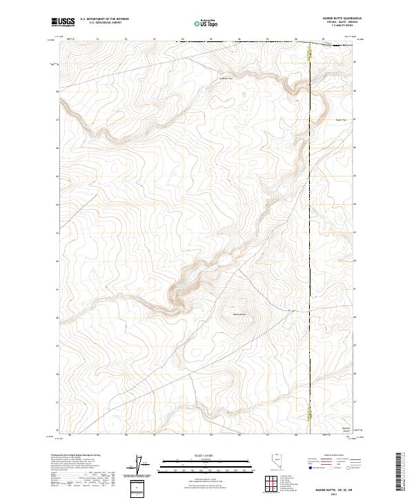 Nadine Butte, NV-ID-OR — USGS 7.5-minute topo (2021)