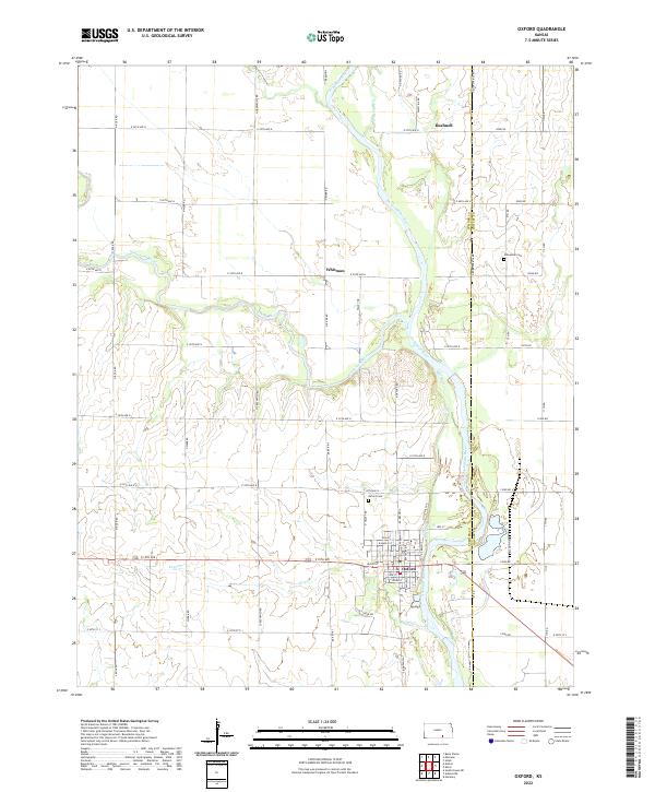 Oxford, KS — USGS 7.5-minute topo (2022)