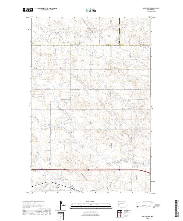 Belfield NE, ND — USGS 7.5-minute topo (2024)
