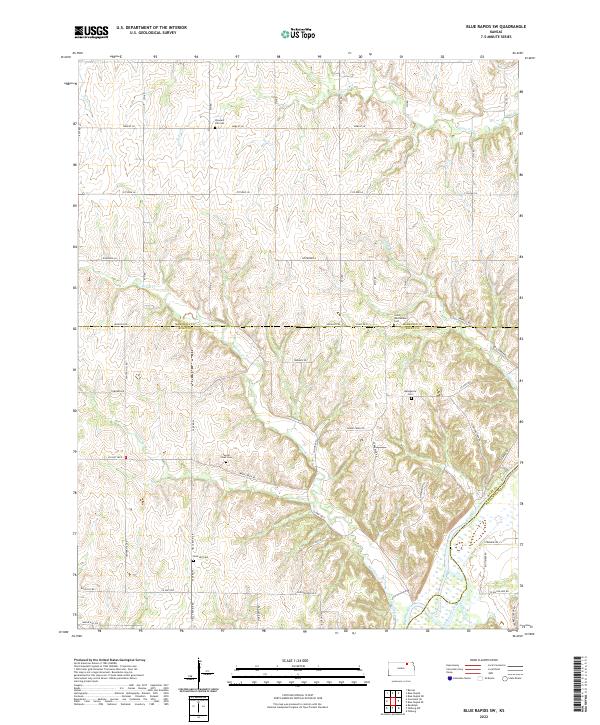 Blue Rapids SW, KS — USGS 7.5-minute topo (2022)