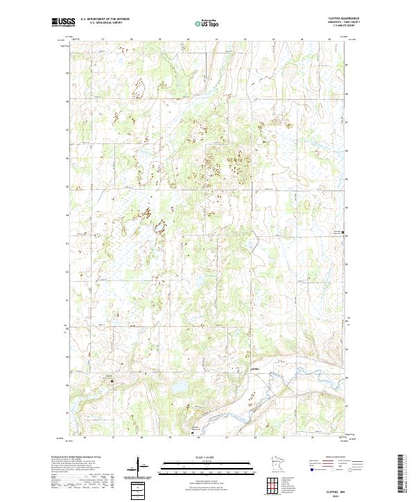 Clotho, MN — USGS 7.5-minute topo (2022)