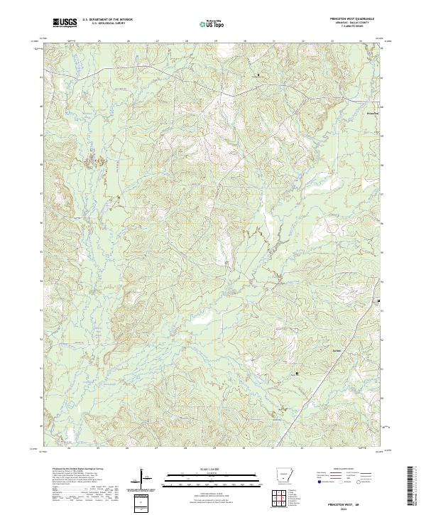 Princeton West, AR — USGS 7.5-minute topo (2024)