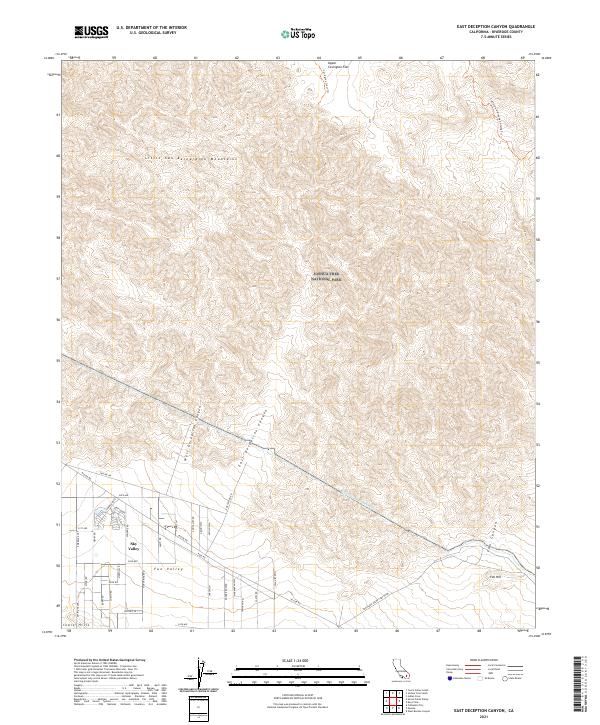 East Deception Canyon, CA — USGS 7.5-minute topo (2021)