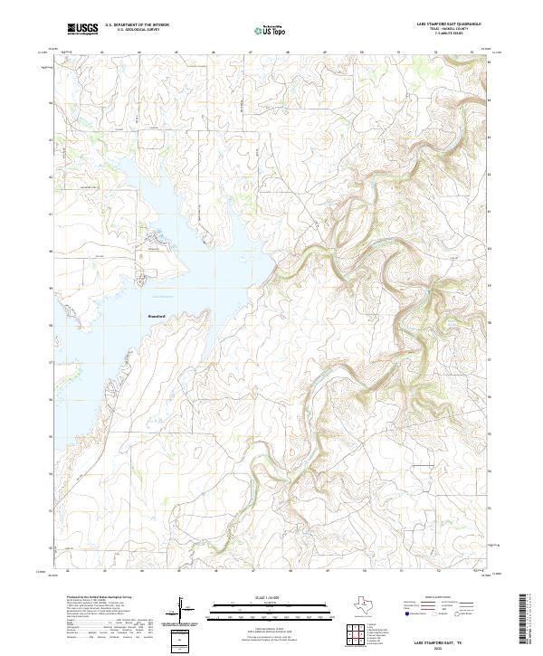 Lake Stamford East, TX — USGS 7.5-minute topo (2022)