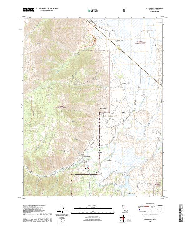 Woodfords, CA-NV — USGS 7.5-minute topo (2021)