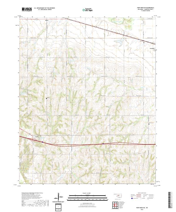 Fort Reno SW, OK — USGS 7.5-minute topo (2022)