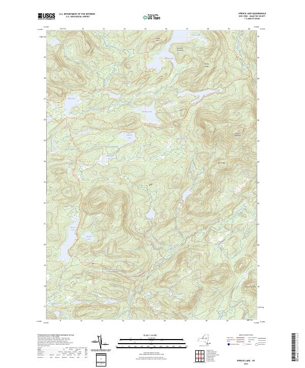 Spruce Lake, NY — USGS 7.5-minute topo (2023)