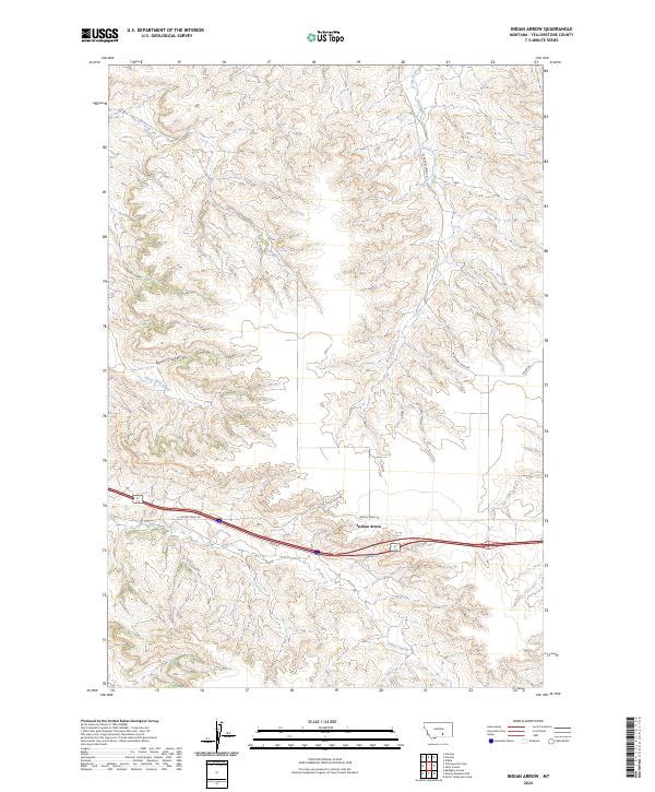 Indian Arrow, MT — USGS 7.5-minute topo (2024)