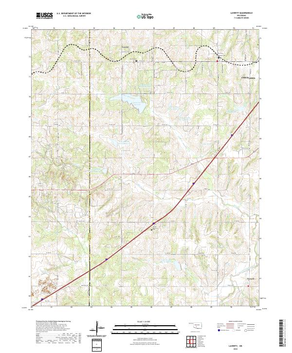 Laverty, OK — USGS 7.5-minute topo (2022)