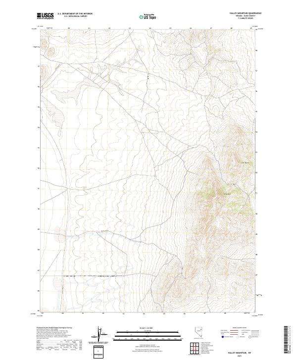Valley Mountain, NV — USGS 7.5-minute topo (2021)
