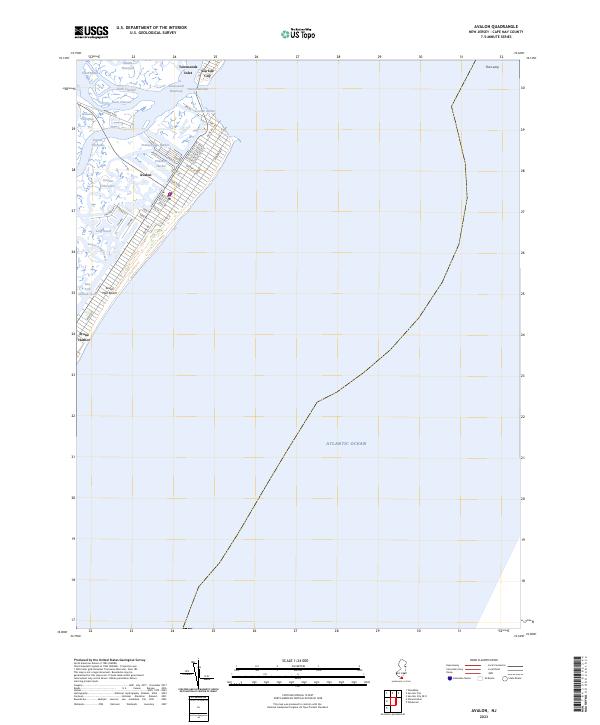 Avalon, NJ — USGS 7.5-minute topo (2023)