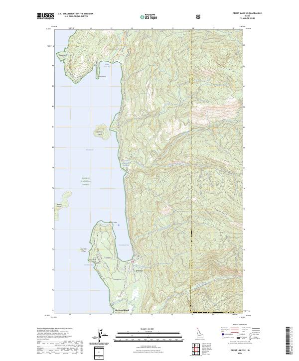 Priest Lake SE, ID — USGS 7.5-minute topo (2024)