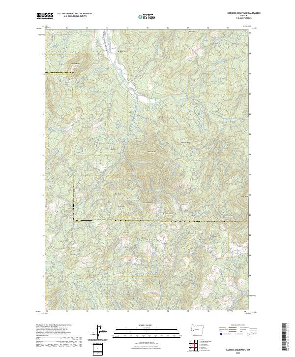Harness Mountain, OR — USGS 7.5-minute topo (2023)