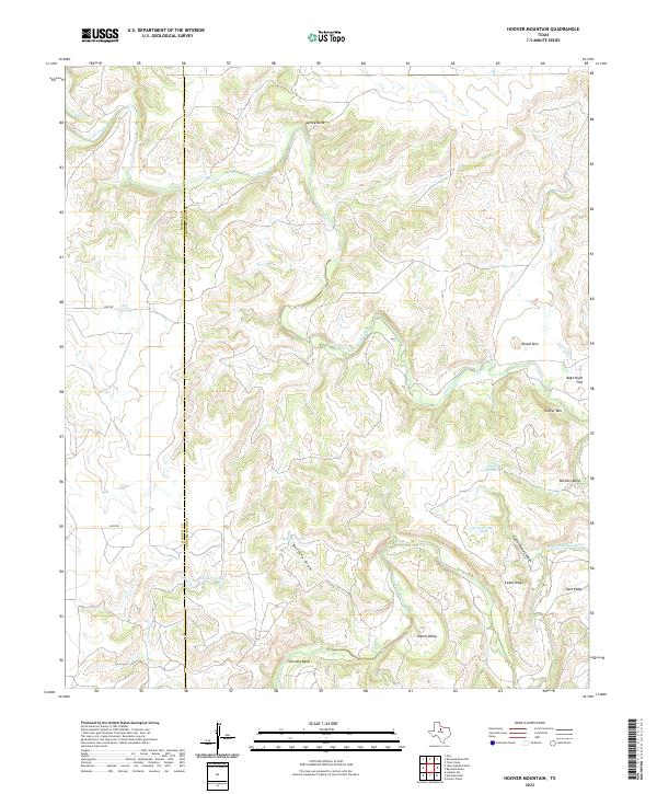 Hoover Mountain, TX — USGS 7.5-minute topo (2022)