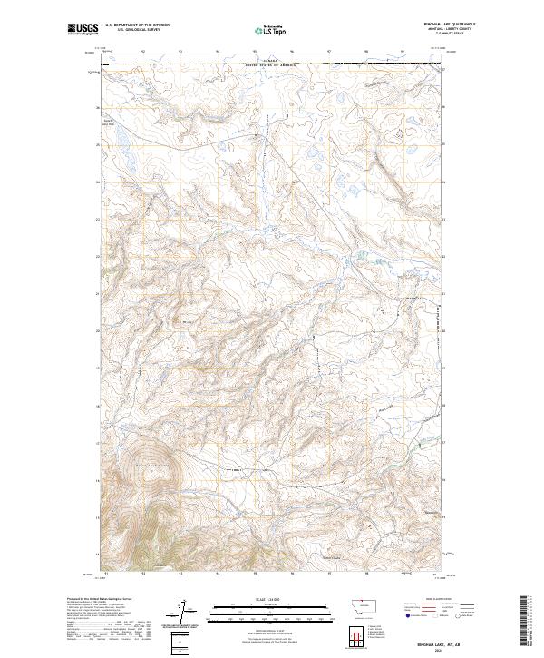 Bingham Lake, MT-AB — USGS 7.5-minute topo (2024)