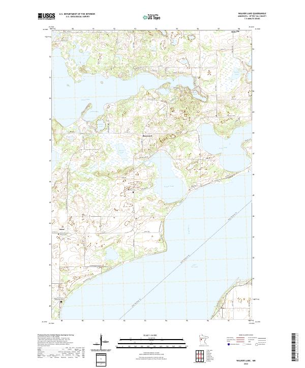 Walker Lake, MN — USGS 7.5-minute topo (2022)