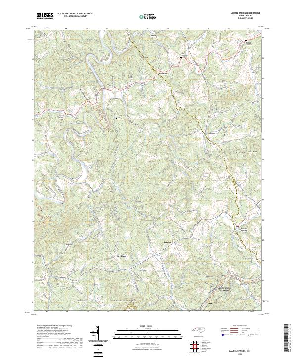 Laurel Springs, NC — USGS 7.5-minute topo (2022)