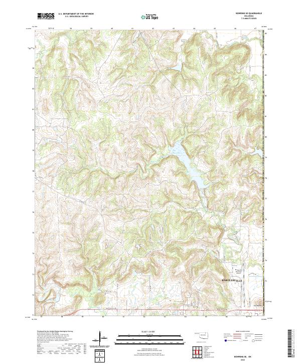 Bowring SE, OK — USGS 7.5-minute topo (2022)