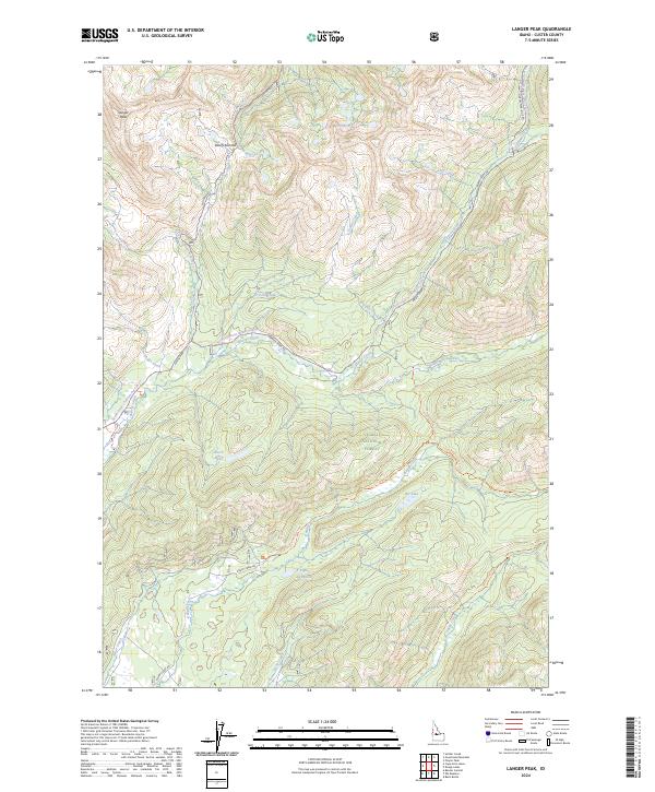 Langer Peak, ID — USGS 7.5-minute topo (2024)