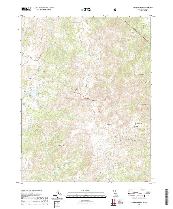 Mount Patterson, CA-NV — USGS 7.5-minute topo (2021)
