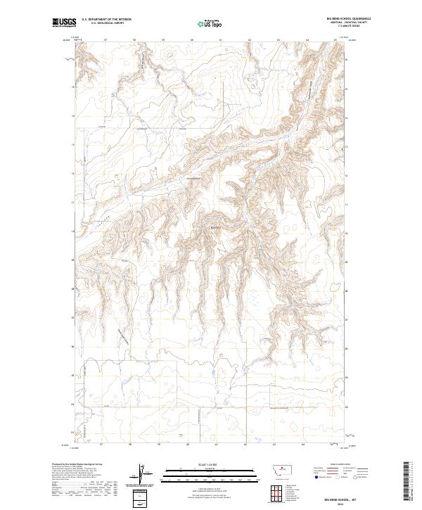 Big Bend School, MT — USGS 7.5-minute topo (2024)