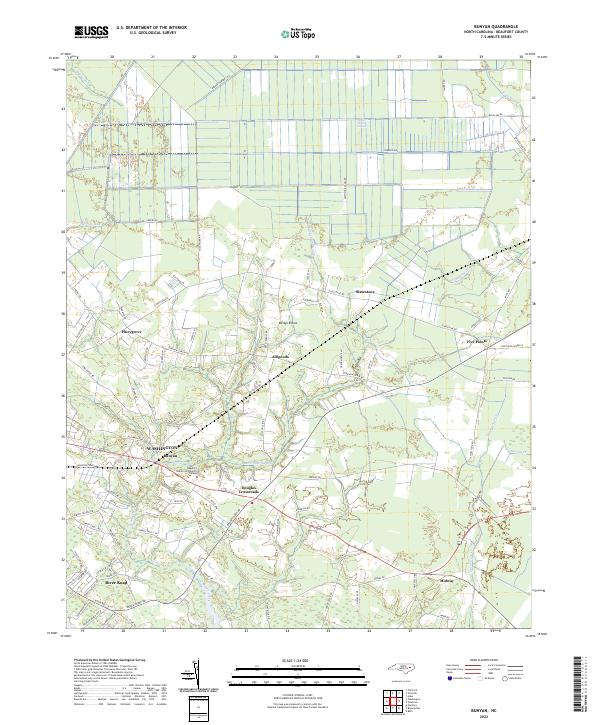 Bunyan, NC — USGS 7.5-minute topo (2022)