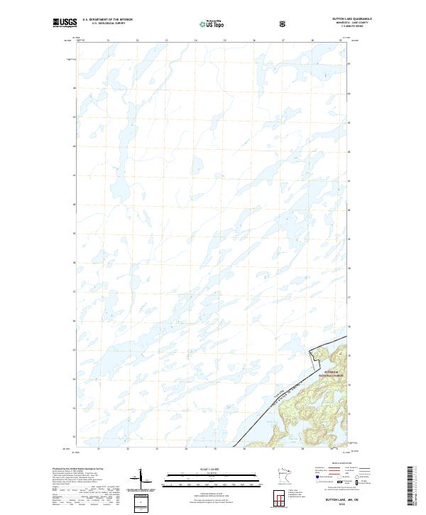 Dutton Lake, MN-ON — USGS 7.5-minute topo (2022)