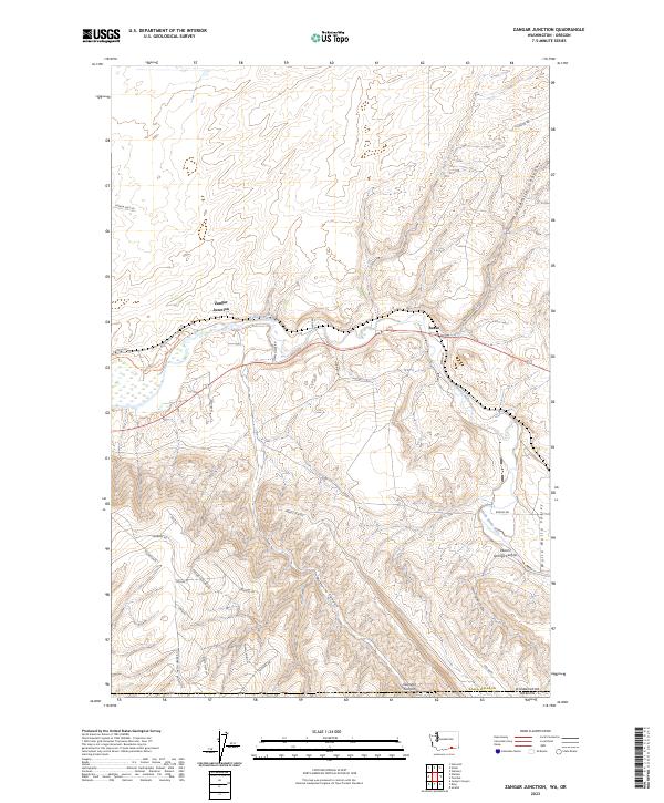 Zangar Junction, WA-OR — USGS 7.5-minute topo (2023)