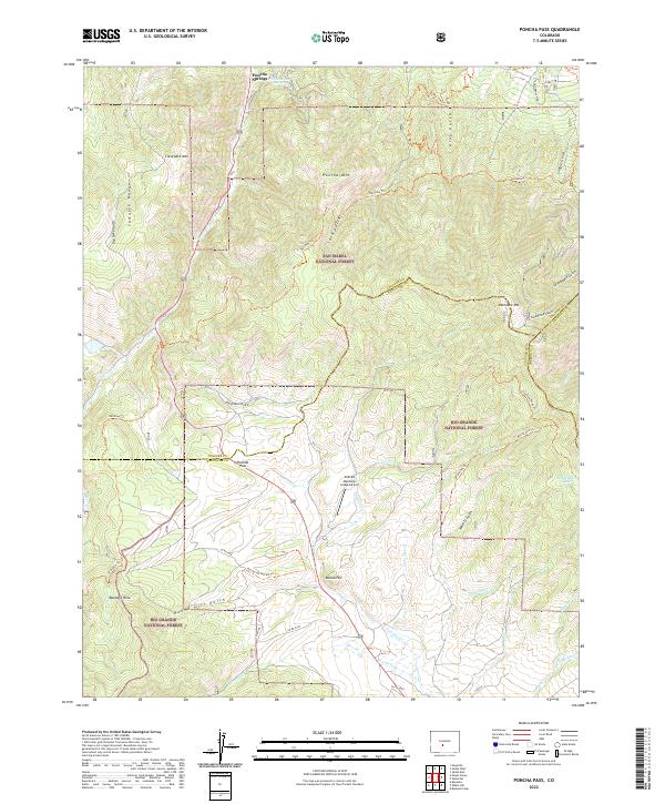 Poncha Pass, CO — USGS 7.5-minute topo (2022)